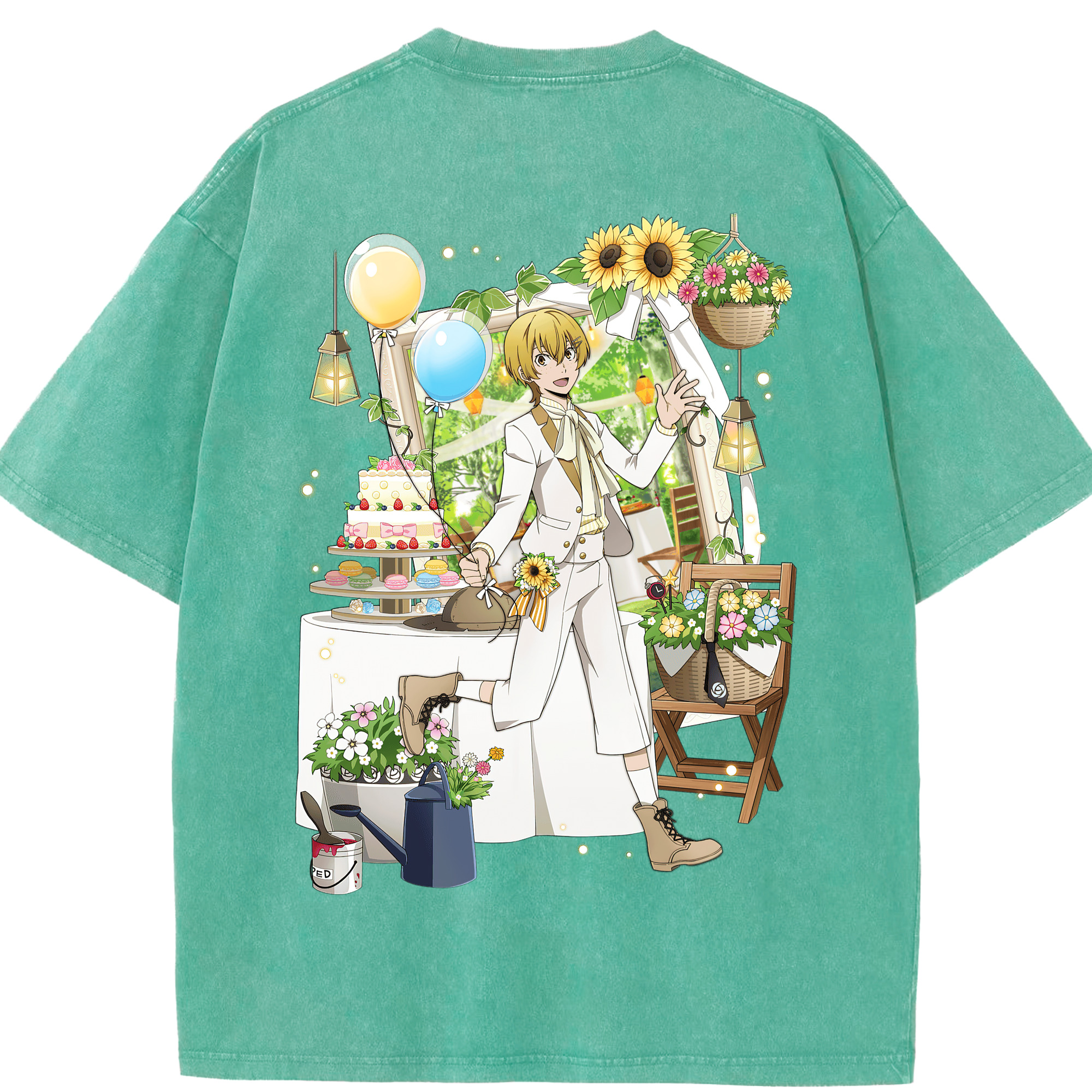 （画像用） 文豪ストレイドッグス Bungo Stray Dogs 綿100% ヴィンテージ風 半袖Tシャツ（背面プリント）